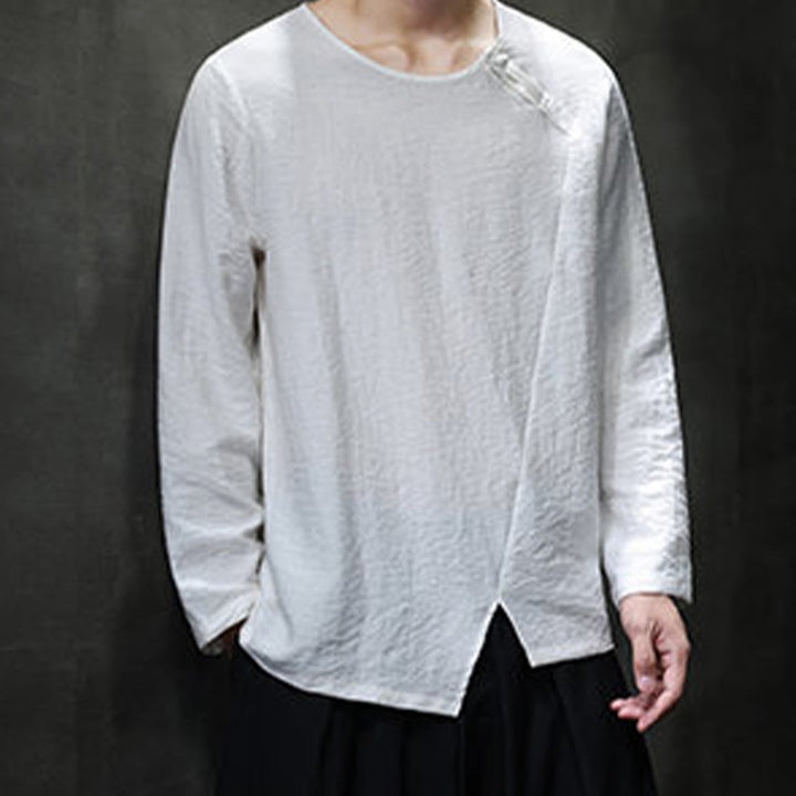 T-shirt à manches longues et col rond en coton pour homme avec Buddha Stones - image 14