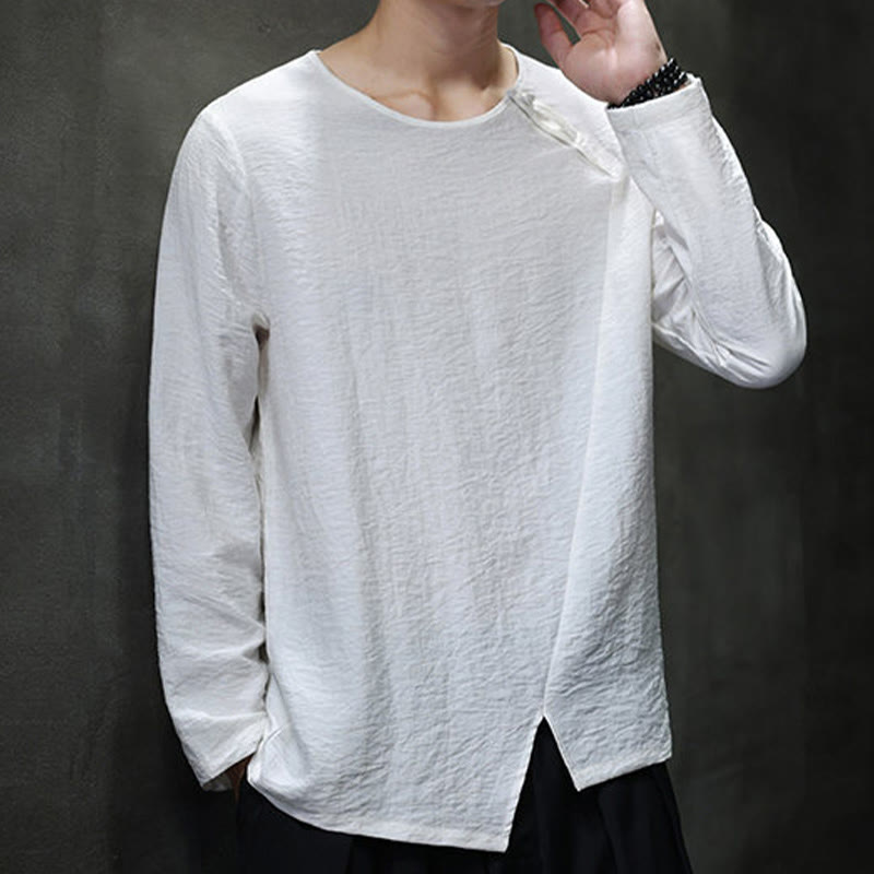 T-shirt à manches longues et col rond en coton pour homme avec Buddha Stones - image 16
