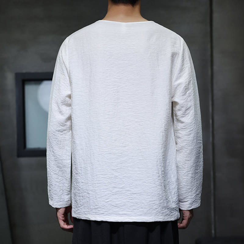 T-shirt à manches longues et col rond en coton pour homme avec Buddha Stones - image 10
