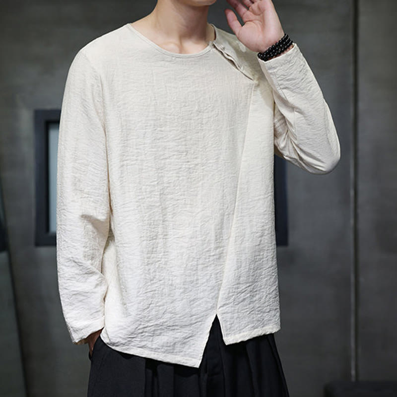 T-shirt à manches longues et col rond en coton pour homme avec Buddha Stones - image 5