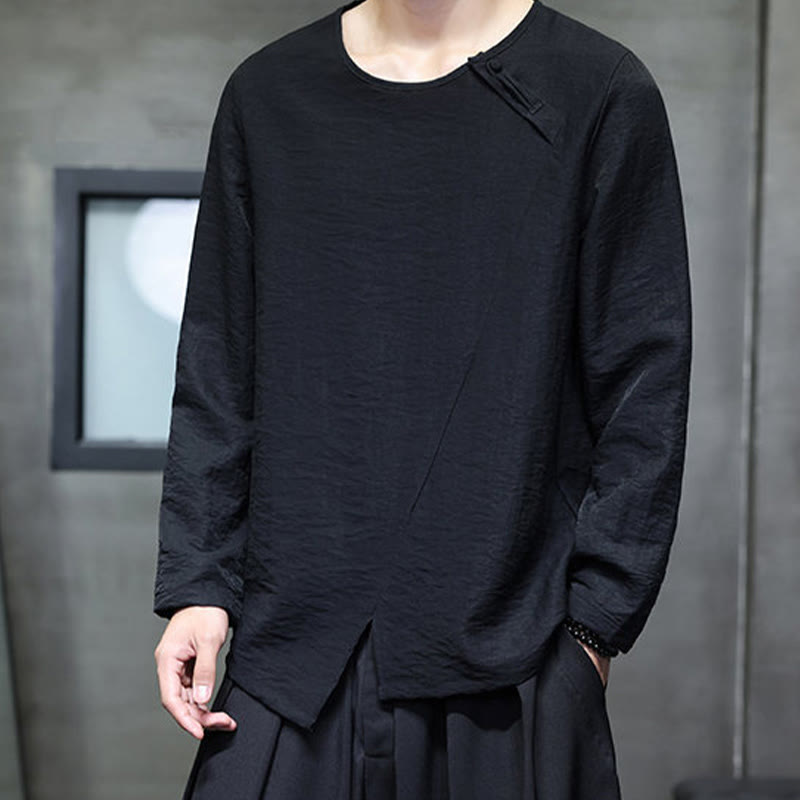 T-shirt à manches longues et col rond en coton pour homme avec Buddha Stones - image 25