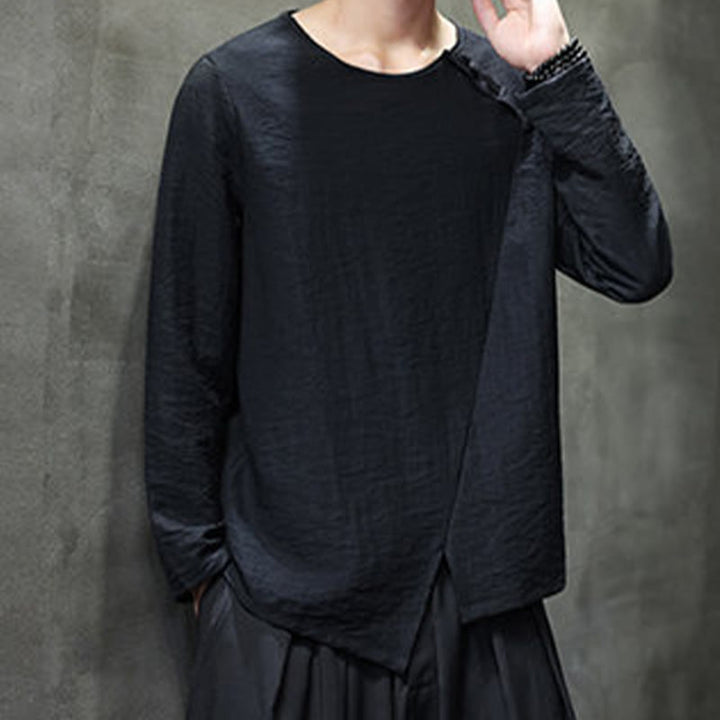 T-shirt à manches longues et col rond en coton pour homme avec Buddha Stones - image 27