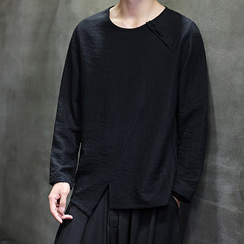 T-shirt à manches longues et col rond en coton pour homme avec Buddha Stones - image 26