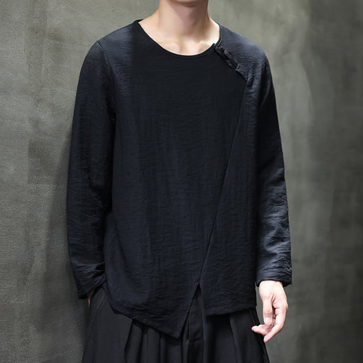 T-shirt à manches longues et col rond en coton pour homme avec Buddha Stones - image 28