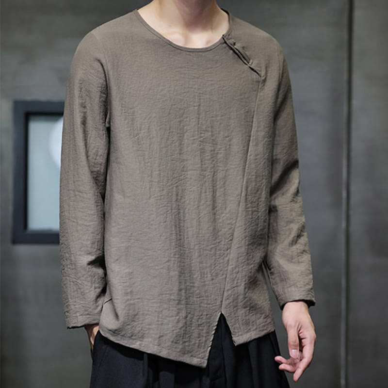 T-shirt à manches longues et col rond en coton pour homme avec Buddha Stones - image 36