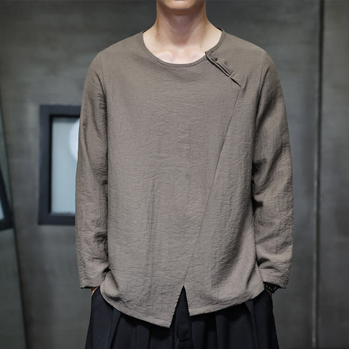 T-shirt à manches longues et col rond en coton pour homme avec Buddha Stones - image 33