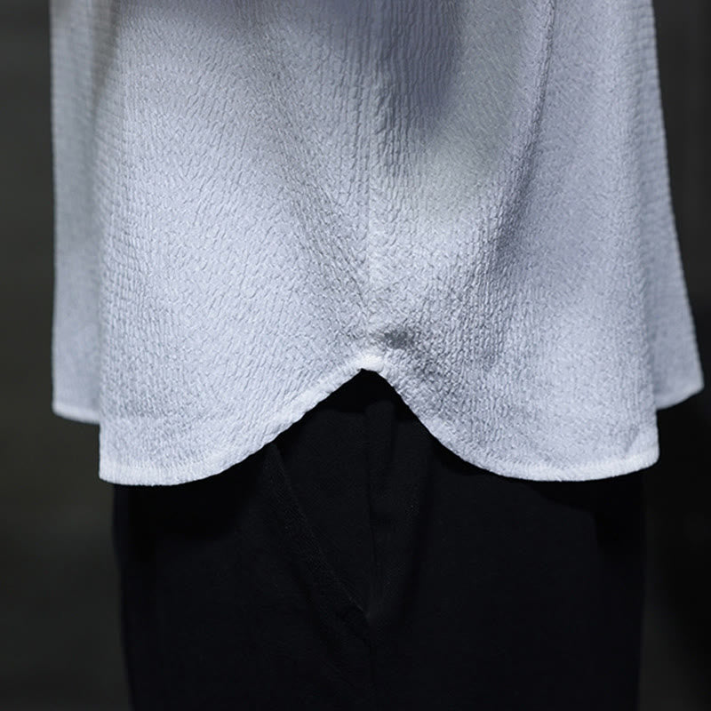 T-shirt à manches longues et col en V simple avec Buddha Stones pour hommes