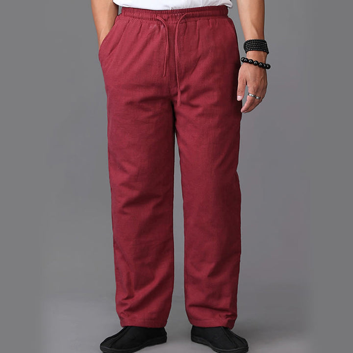 Pantalon d'hiver en lin avec cordon de serrage et poches pour homme Buddha Stones - image 15