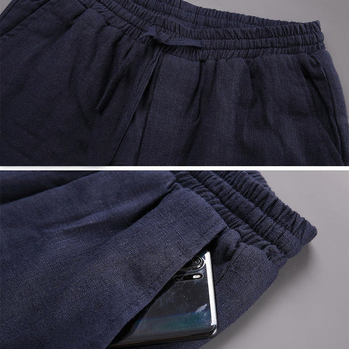 Pantalon d'hiver en lin avec cordon de serrage et poches pour homme Buddha Stones - image 4