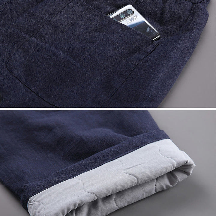 Pantalon d'hiver en lin avec cordon de serrage et poches pour homme Buddha Stones - image 5