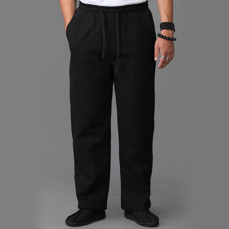Pantalon d'hiver en lin avec cordon de serrage et poches pour homme Buddha Stones - image 9