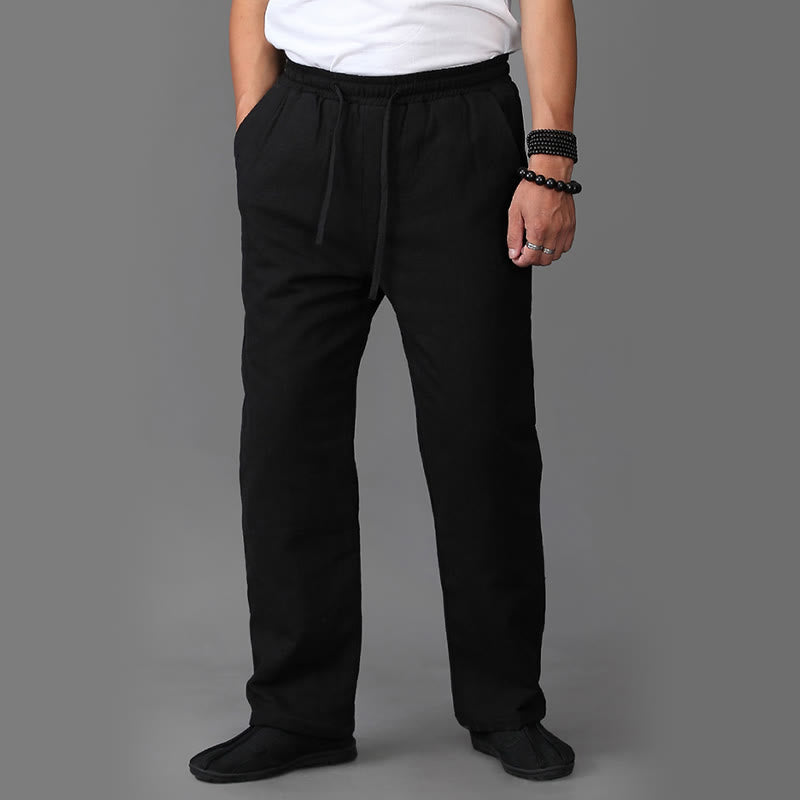 Pantalon d'hiver en lin avec cordon de serrage et poches pour homme Buddha Stones - image 10