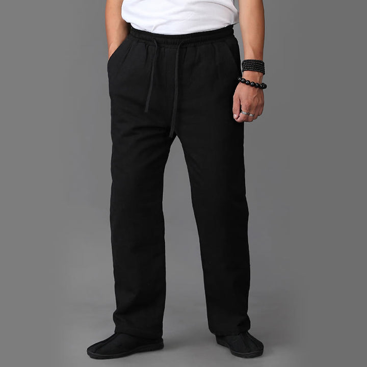 Pantalon d'hiver en lin avec cordon de serrage et poches pour homme Buddha Stones - image 10