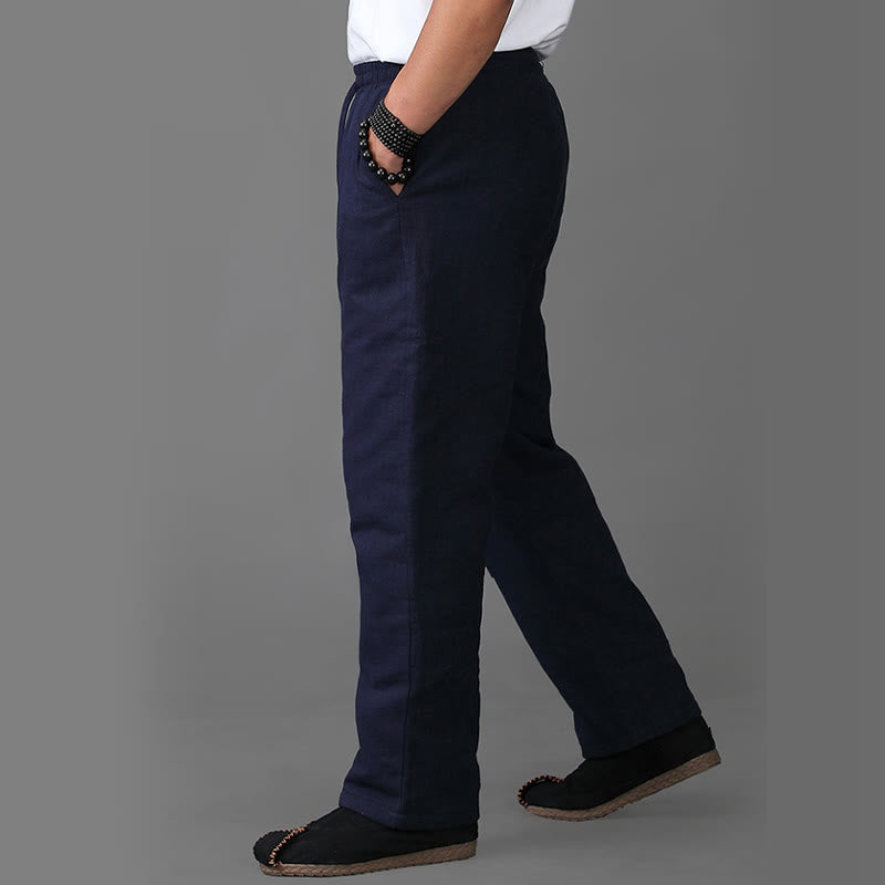 Pantalon d'hiver en lin avec cordon de serrage et poches pour homme Buddha Stones - image 3