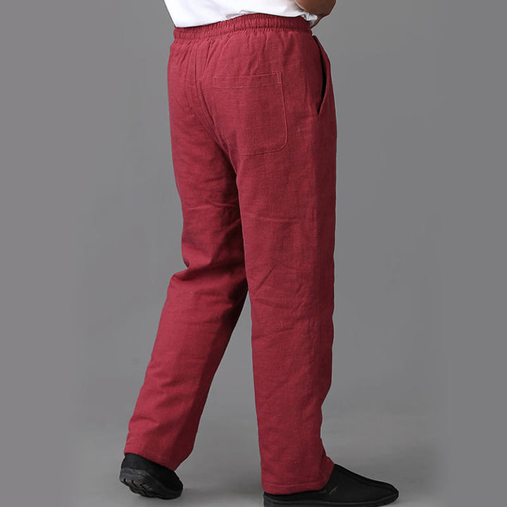 Pantalon d'hiver en lin avec cordon de serrage et poches pour homme Buddha Stones - image 16