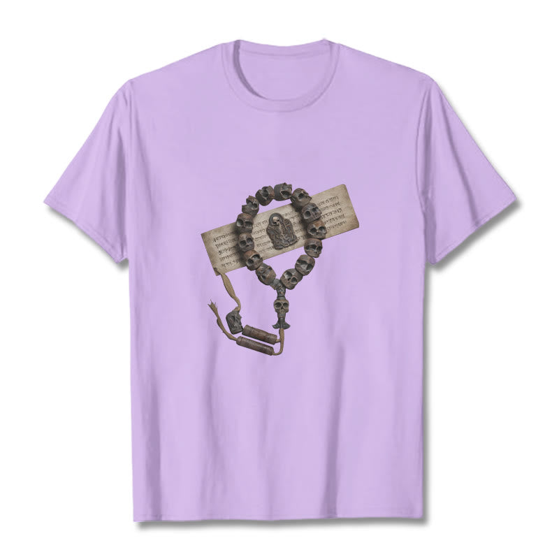 T-shirt à motifs de perles tibétaines représentant des Buddha Stones et le Seigneur de la forêt des cadavres - Prune - 2XL - image 18