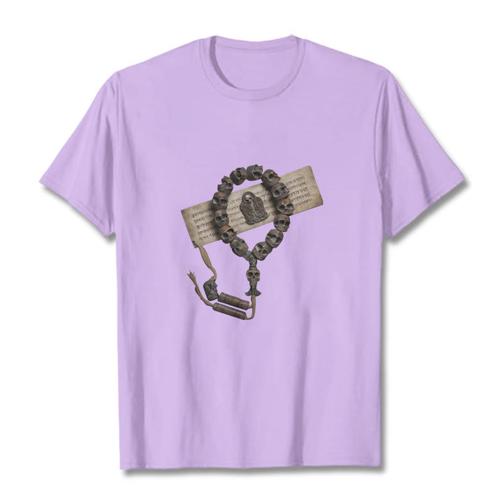 T-shirt à motifs de perles tibétaines représentant des Buddha Stones et le Seigneur de la forêt des cadavres - Prune - 2XL - image 18
