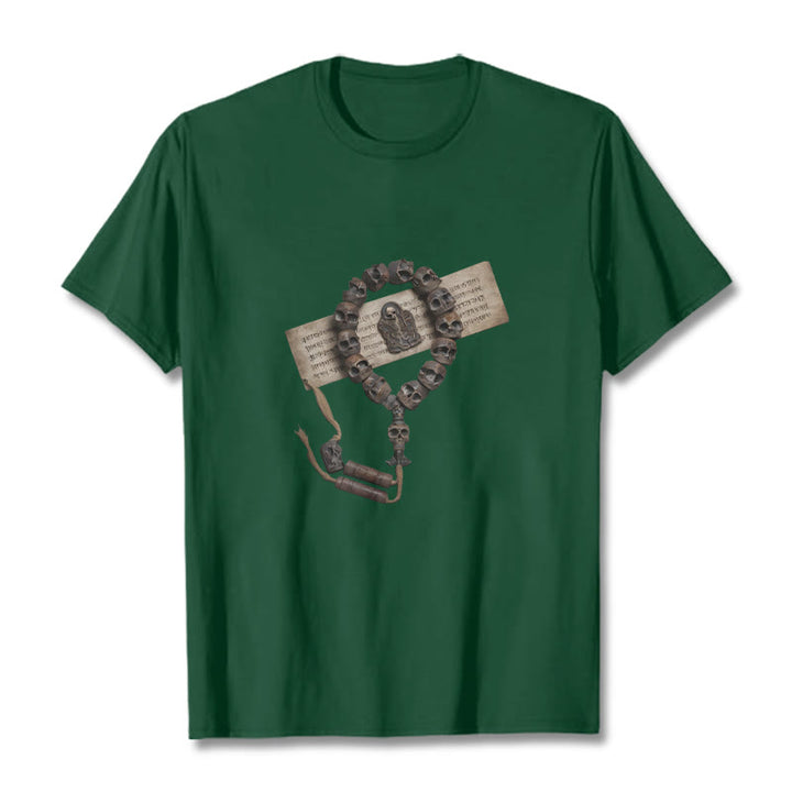 T-shirt à motifs de perles tibétaines représentant des Buddha Stones et le Seigneur de la forêt des cadavres - Vert forêt - 2XL - image 7