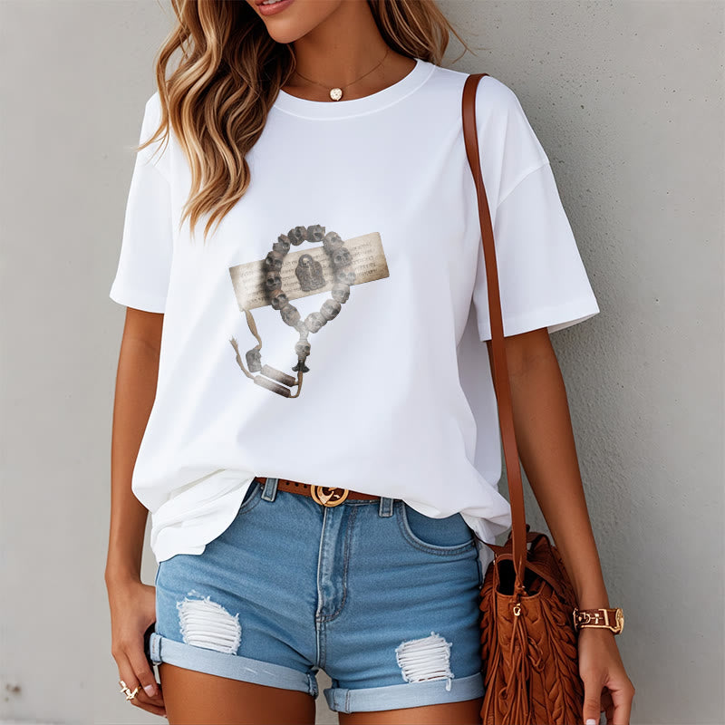 T-shirt à motifs de perles tibétaines représentant des Buddha Stones et le Seigneur de la forêt des cadavres - image 2