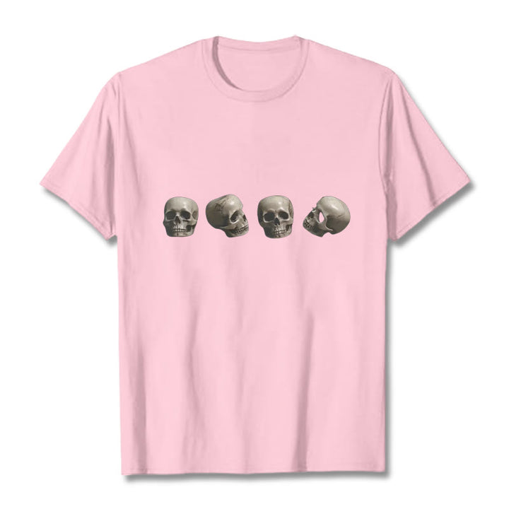 T-shirt à motifs de crânes et de Buddha Stones tibétains Le Seigneur de la forêt des cadavres - Rose clair - 2XL - image 14