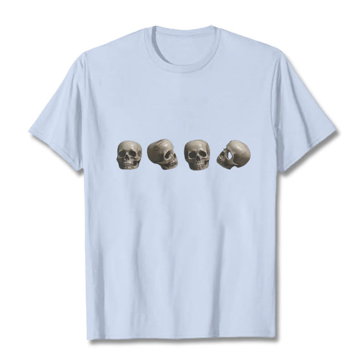 T-shirt à motifs de crânes et de Buddha Stones tibétains Le Seigneur de la forêt des cadavres - Cyan clair - 2XL - image 13