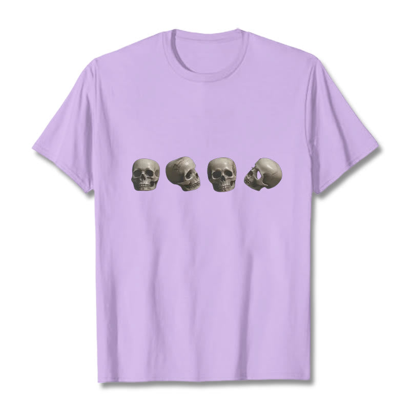 T-shirt à motifs de crânes et de Buddha Stones tibétains Le Seigneur de la forêt des cadavres - Prune - 2XL - image 18