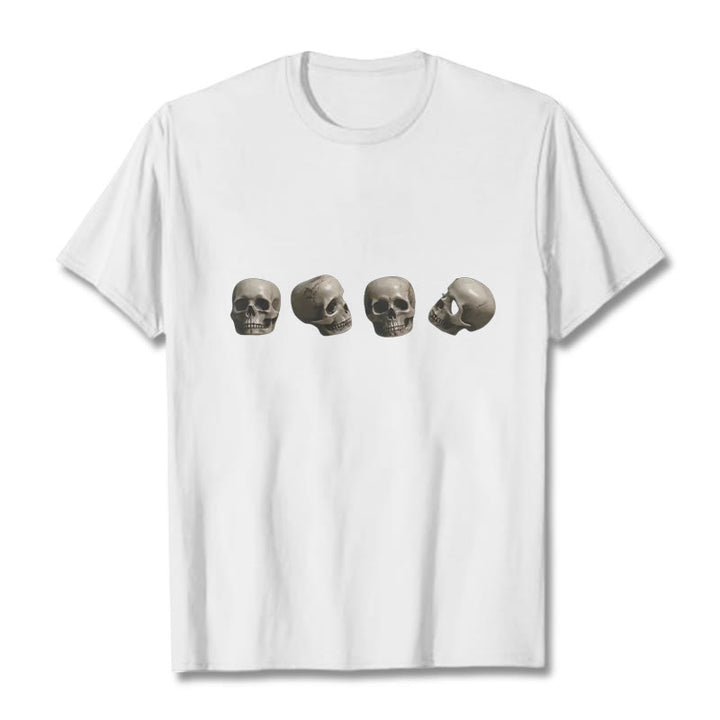 T-shirt à motifs de crânes et de Buddha Stones tibétains Le Seigneur de la forêt des cadavres - Blanc - 2XL - image 10