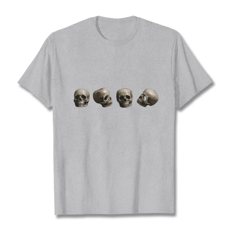 T-shirt à motifs de crânes et de Buddha Stones tibétains Le Seigneur de la forêt des cadavres - Gris clair - 2XL - image 21