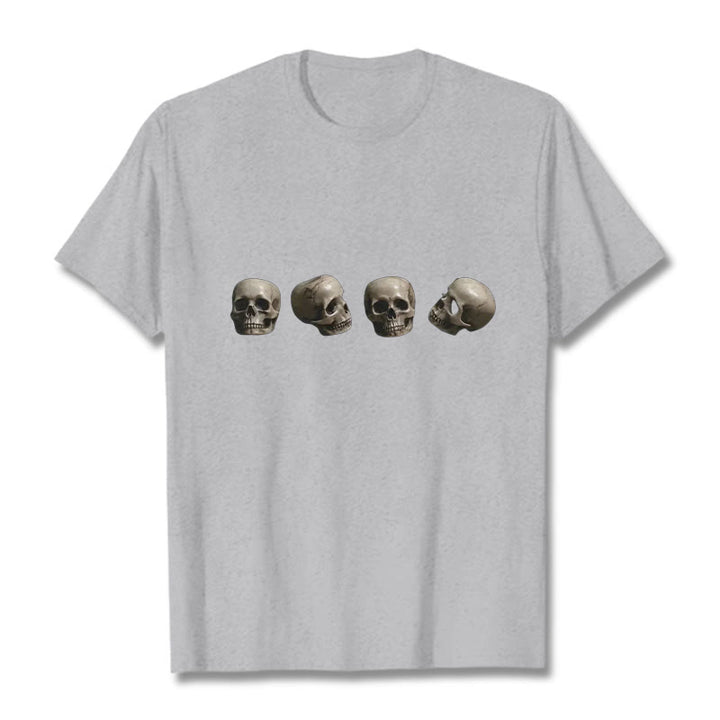 T-shirt à motifs de crânes et de Buddha Stones tibétains Le Seigneur de la forêt des cadavres - Gris clair - 2XL - image 21