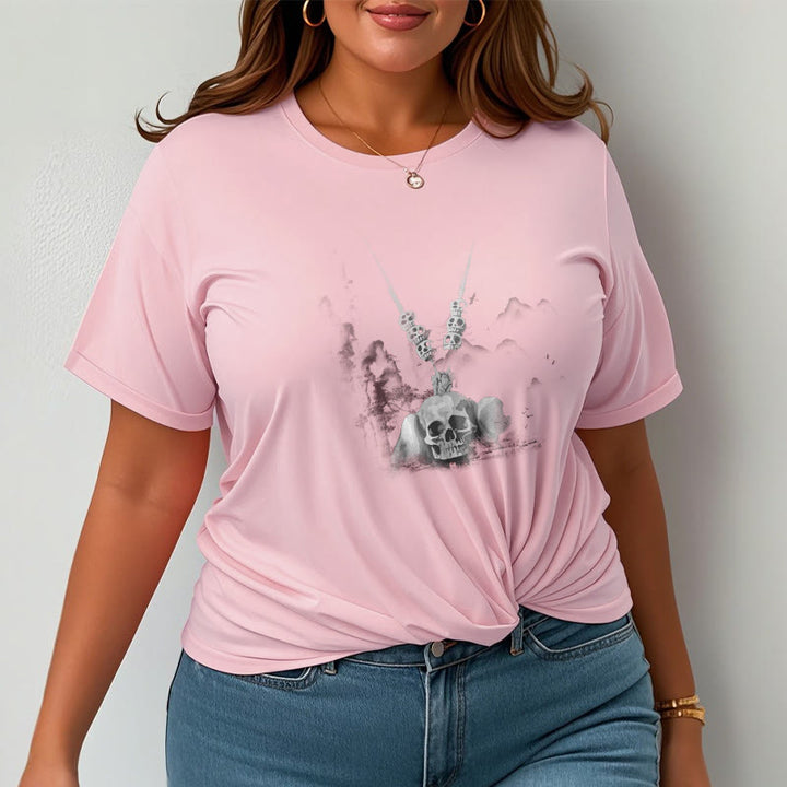 T-shirt avec pendentif en forme de nuages ​​et de crânes de forêt représentant des Buddha Stones tibétaines - image 15