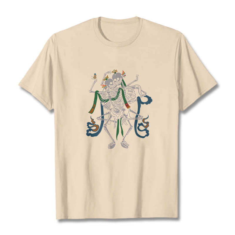 T-shirt tibétain avec Buddha Stones et motif du Seigneur de la forêt des cadavres - Bisque - 2XL - image 20