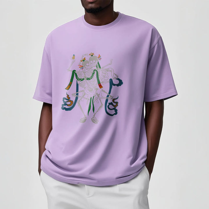T-shirt tibétain avec Buddha Stones et motif du Seigneur de la forêt des cadavres - image 19