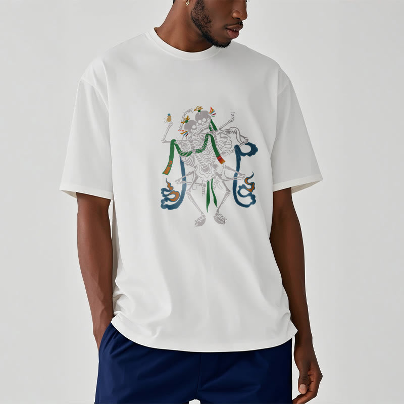 T-shirt tibétain avec Buddha Stones et motif du Seigneur de la forêt des cadavres - image 9