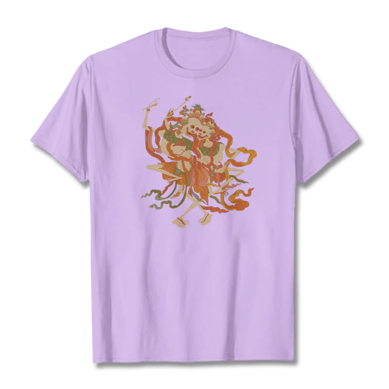 T-shirt à motifs de Buddha Stones tibétaines colorées Le Seigneur de la forêt des cadavres - Prune - 2XL - image 19
