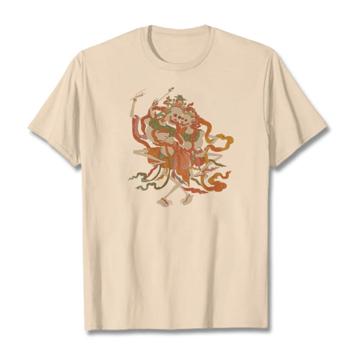 T-shirt à motifs de Buddha Stones tibétaines colorées Le Seigneur de la forêt des cadavres - Bisque - 2XL - image 0