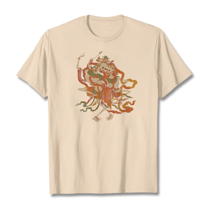 T-shirt à motifs de Buddha Stones tibétaines colorées Le Seigneur de la forêt des cadavres - Bisque - 2XL - image 1