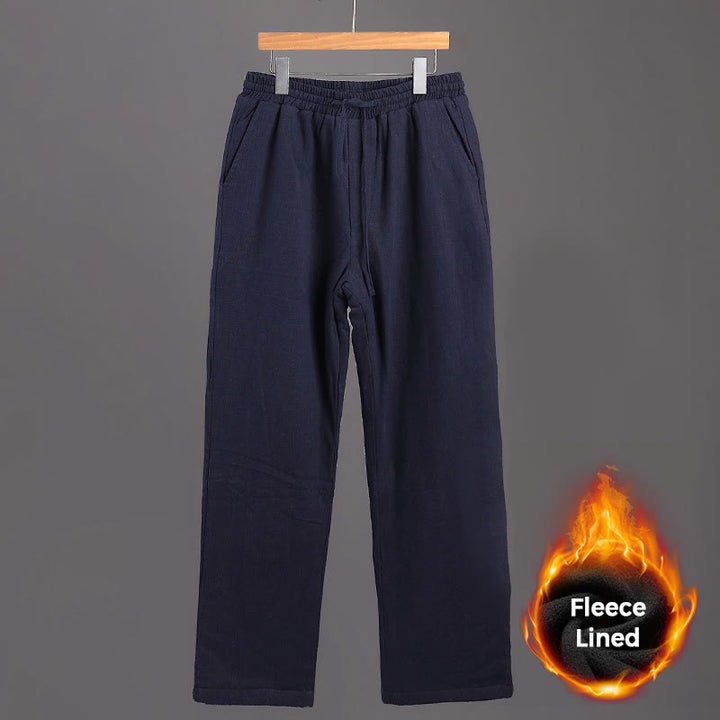 Pantalon d'hiver en lin avec cordon de serrage et poches pour homme Buddha Stones - image 1