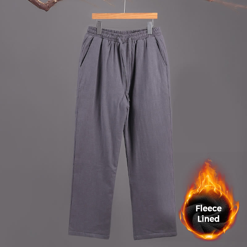 Pantalon d'hiver en lin avec cordon de serrage et poches pour homme Buddha Stones - Gris - US/UK/AU42，EU52 (3XL) - image 11