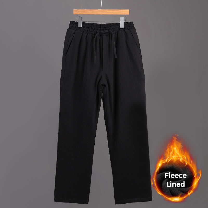 Pantalon d'hiver en lin avec cordon de serrage et poches pour homme Buddha Stones - Noir - US/UK/AU42，EU52 (3XL) - image 8