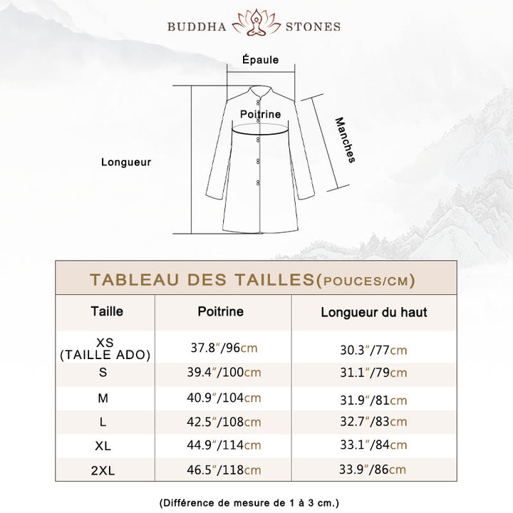 Ensemble de vêtements unisexe avec broderie de Buddha Stones et nuages de bon augure, méditation, prière, spirituel, zen, tai-chi, qigong