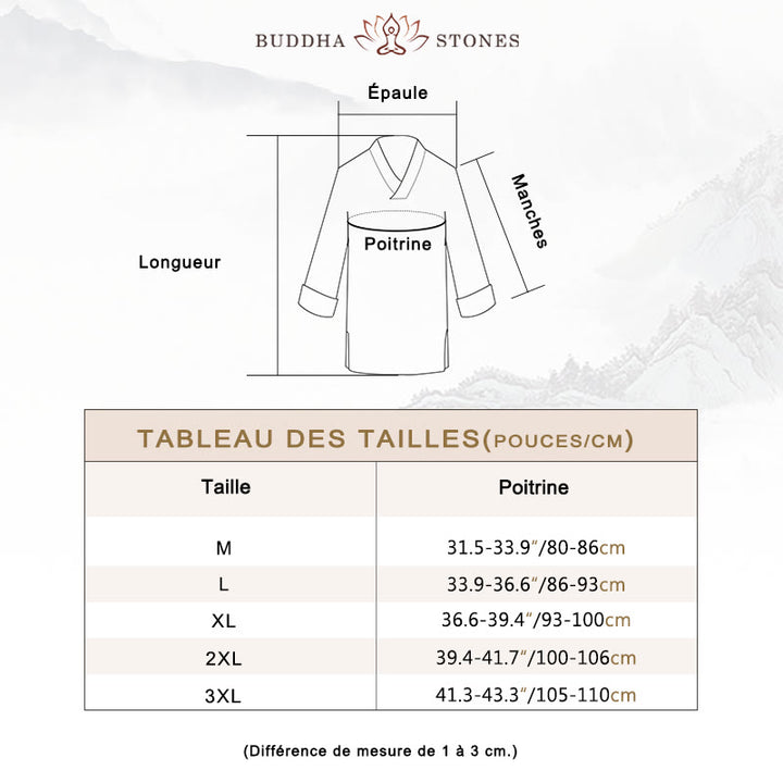 Ensemble de vêtements de yoga pour homme Buddha Stones, méditation, prière, col en V, coton et lin, pratique spirituelle zen - image 4