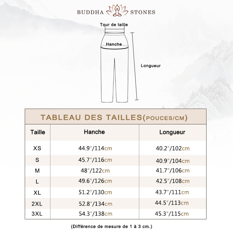 Pantalon d'été en coton et lin unisexe avec taille élastique et Buddha Stones pour la pratique du Tai Chi et du Qigong - image 6