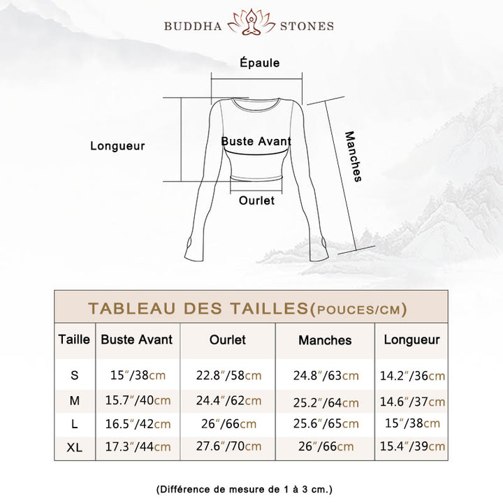 Buddha Stones Femmes Entraînement À Manches Longues Croisé Dos Nu Haut T-shirt Leggings Sports Fitness Yoga Tenue - image 5