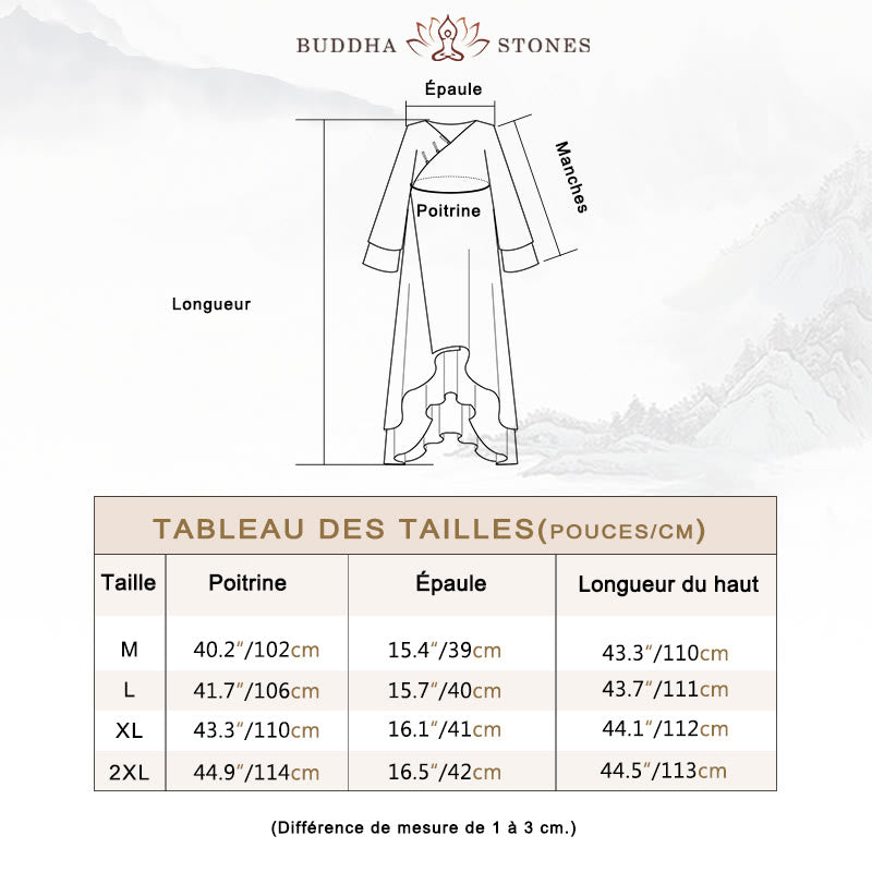 Robe tunique mi-longue à col en V Buddha Stones Pantalon à jambe large Vêtements de danse pour la pratique de la méditation zen - image 5