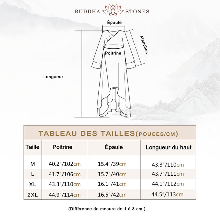 Robe tunique mi-longue à col en V Buddha Stones Pantalon à jambe large Vêtements de danse pour la pratique de la méditation zen - image 5