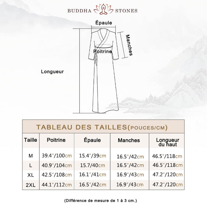 Robe midi style Hanfu Buddha Stones , pantalon large, vêtements de méditation, de pratique zen, de yoga et de danse - image 5