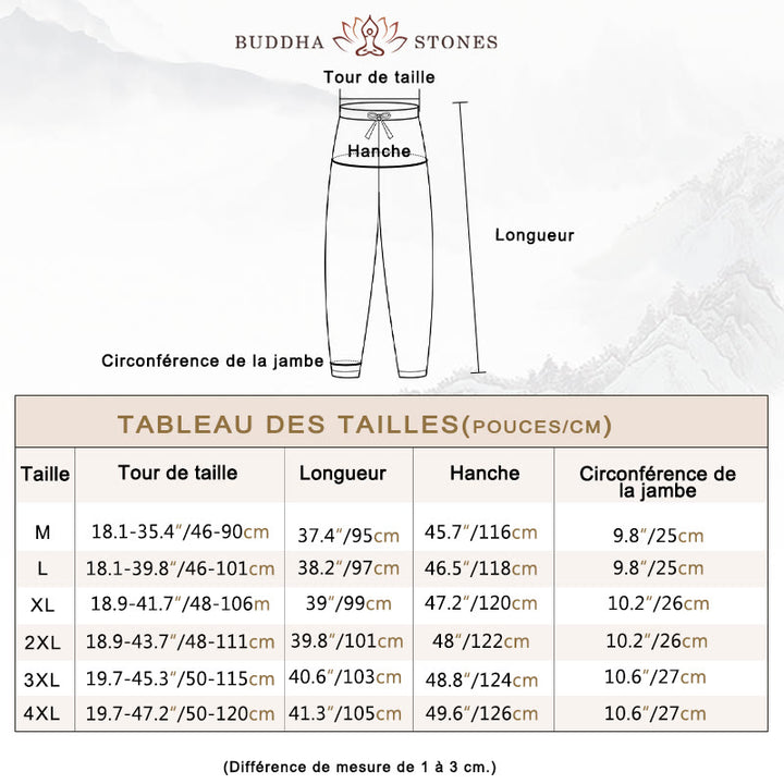 Ensemble de vêtements pour hommes en coton et lin à manches courtes et pantalon Buddha Stones de couleur unie - image 5