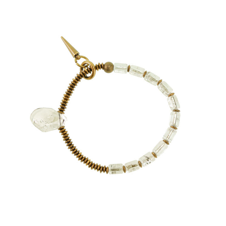Bracelet porte-bonheur en cuivre et cristal blanc Buddha Stones