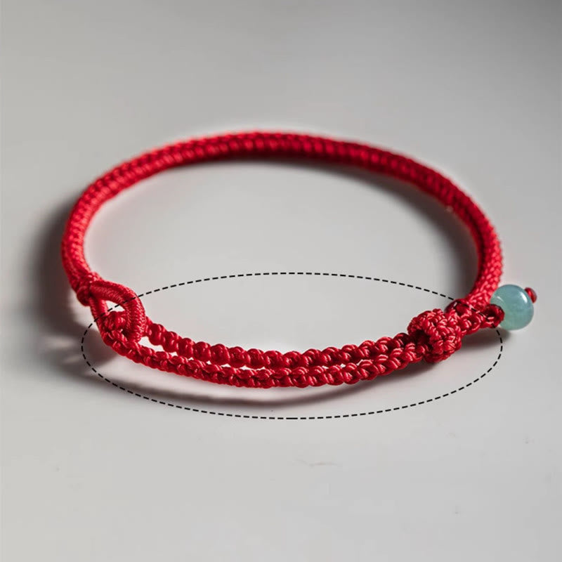Bracelet de connexion en jade rouge Buddha Stones