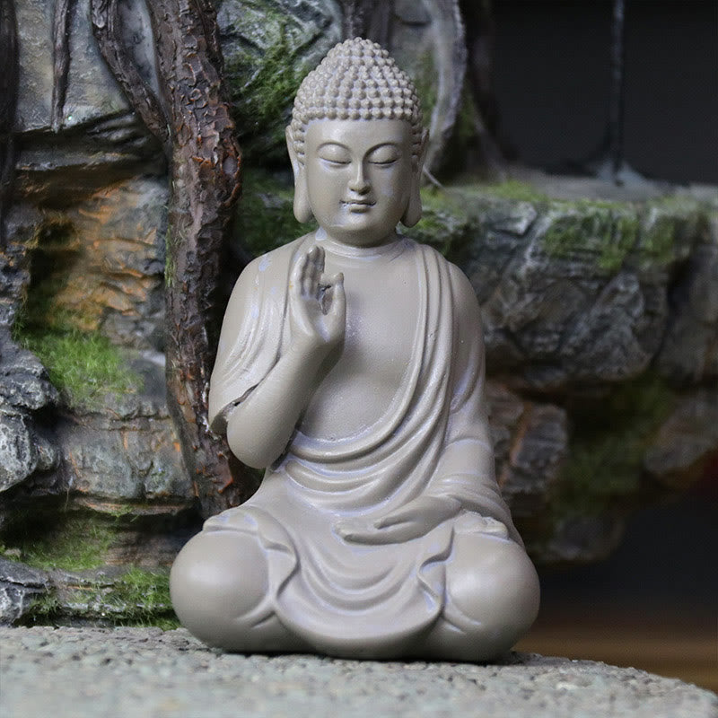 Buddha Stones Petite Méditation Prière Résine Statue de Bouddha Compassion Décoration de Bureau à Domicile - image 6
